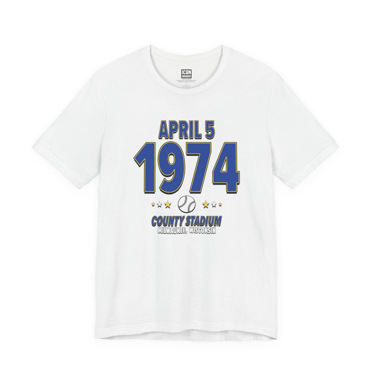 Milwaukee Baseball – April 5, 1974 – Origin Tee (Black & White)