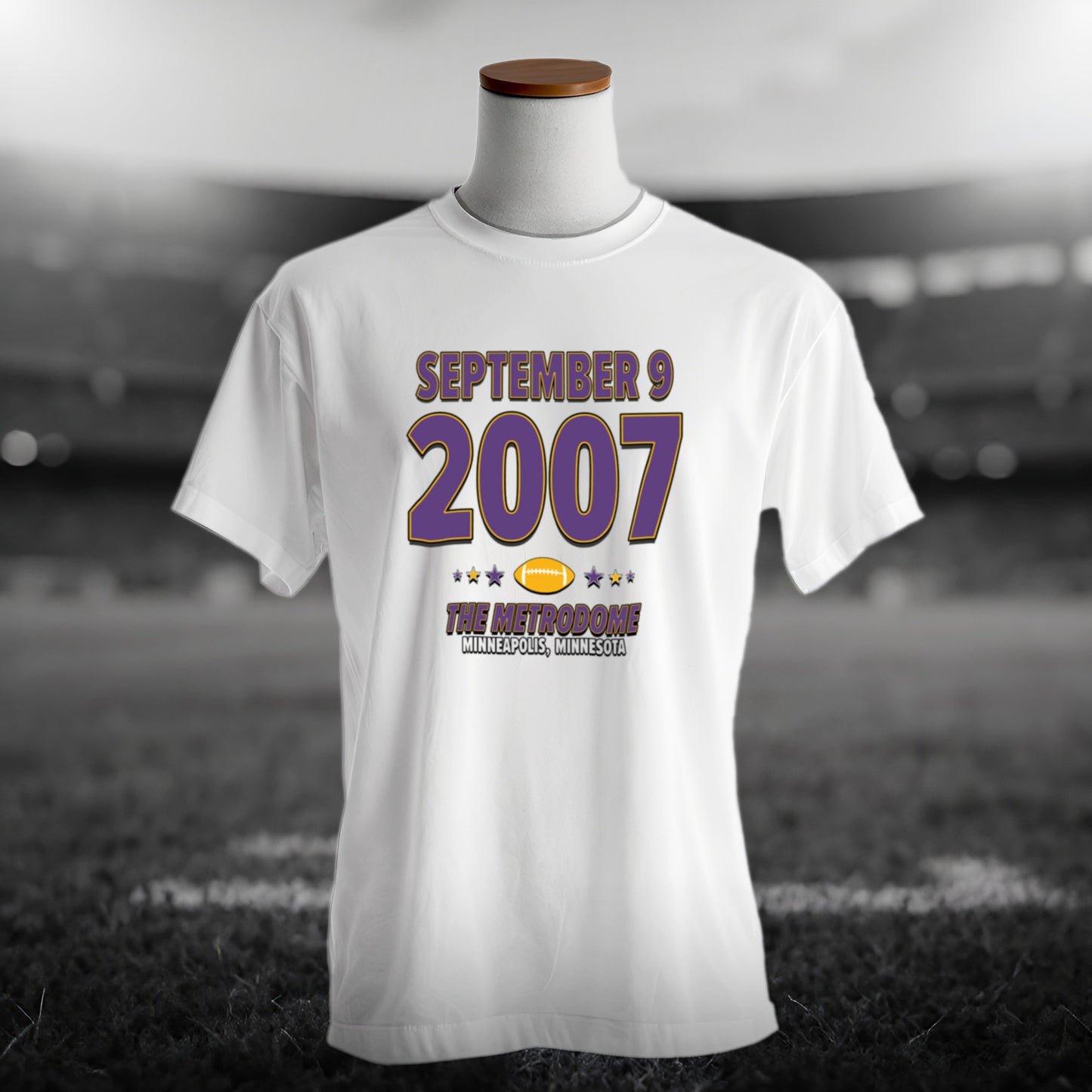 Minnesota Football – September 9, 2007 – Origin Tee (Black & White)