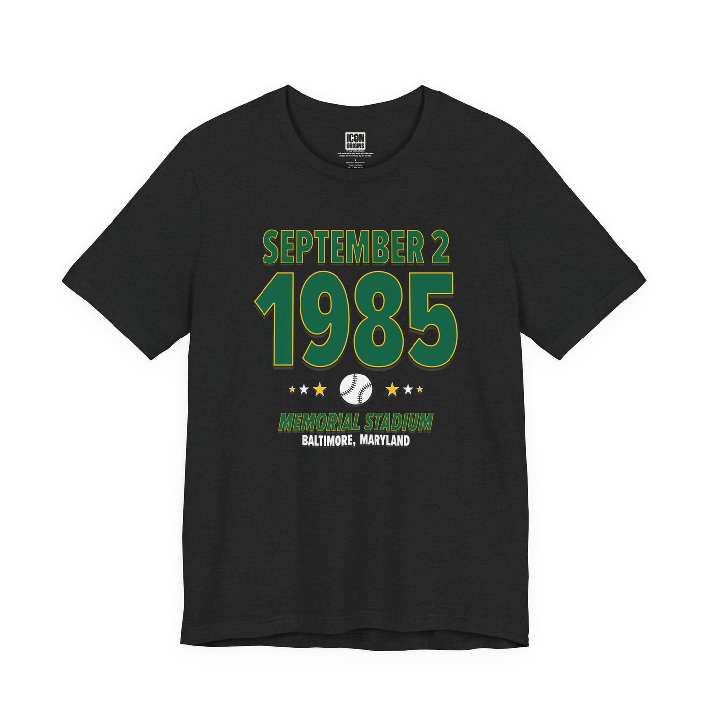 Oakland Baseball – September 2, 1985 – Origin Tee (Black & White)