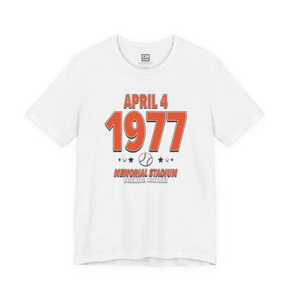 Baltimore Baseball – April 7, 1977 – Origin Tee (Black & White)