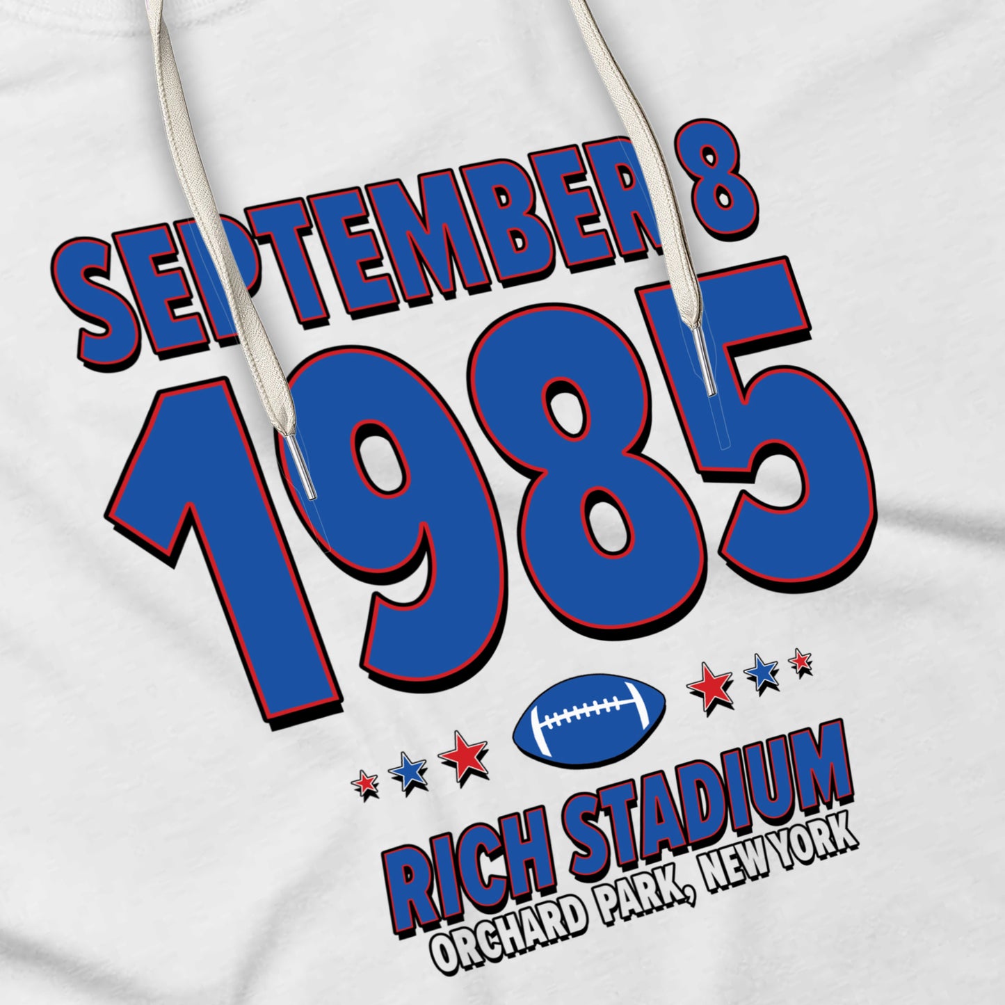 Buffalo Football – September 8, 1985 – Hoodie (Black & White)