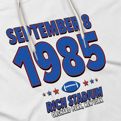 Buffalo Football – September 8, 1985 – Hoodie (Black & White)
