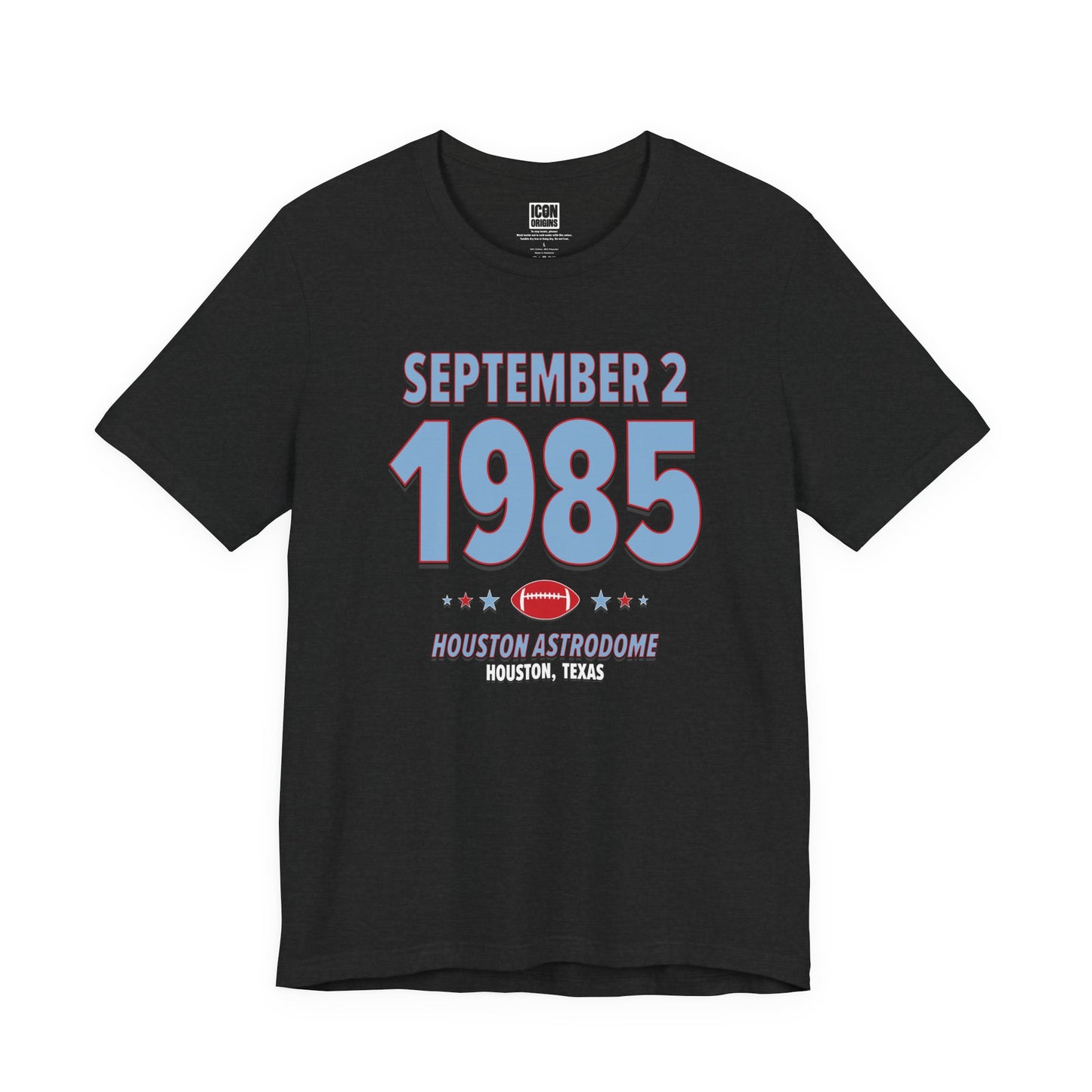 Houston Football – September 2, 1985 – Origin Tee (Black & White)