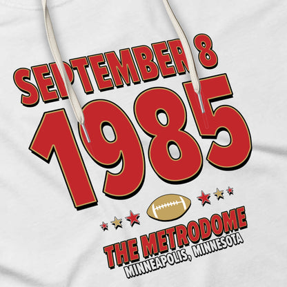 San Francisco Football – September 8, 1985 – Hoodie (Black & White)