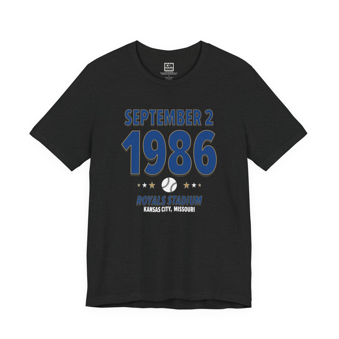 Kansas City Baseball – September 2, 1986 – Origin Tee (Black & White)