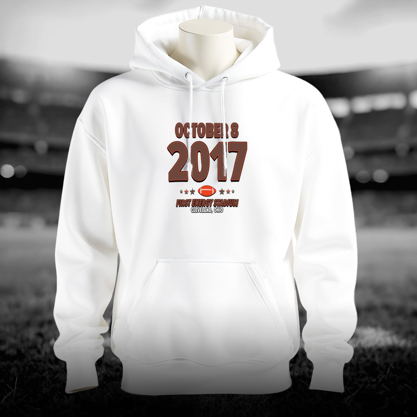Cleveland Football – October 8, 2017 – Hoodie (Black & White)