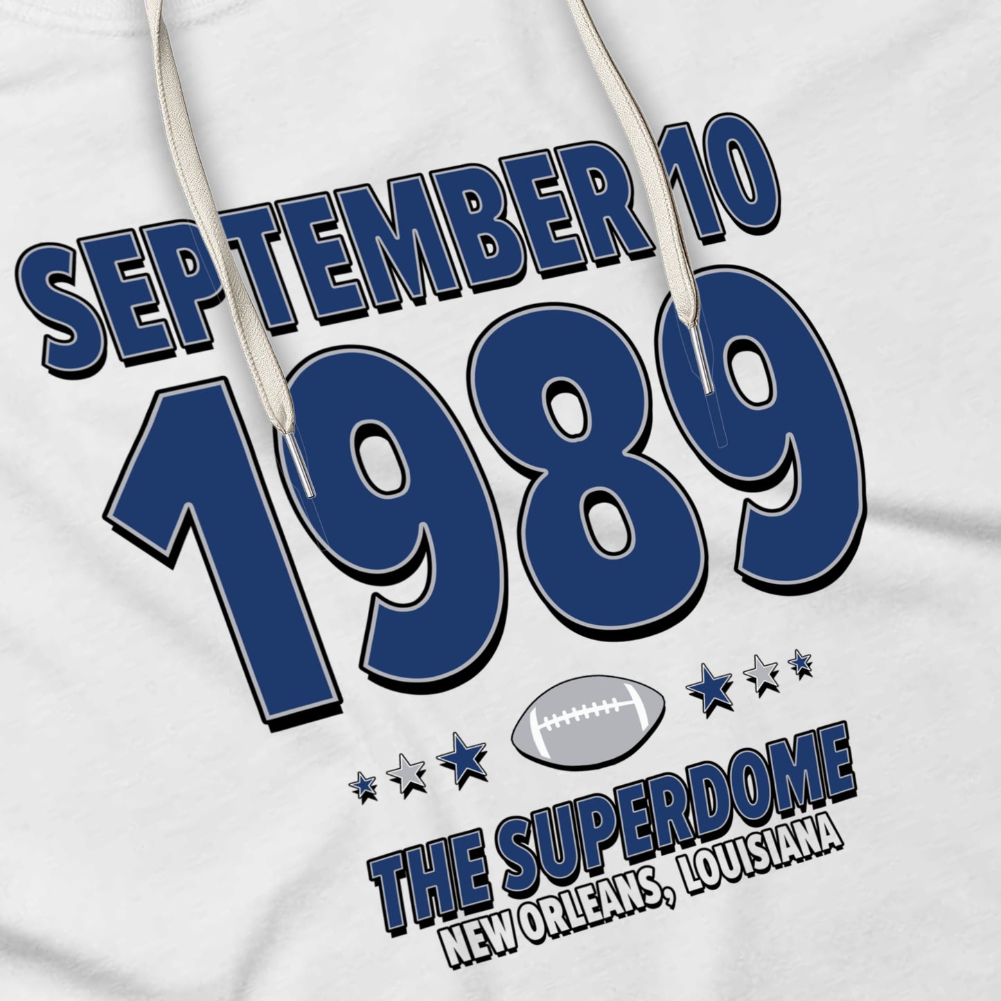 Dallas Football – September 10, 1989 – Hoodie (Black & White)