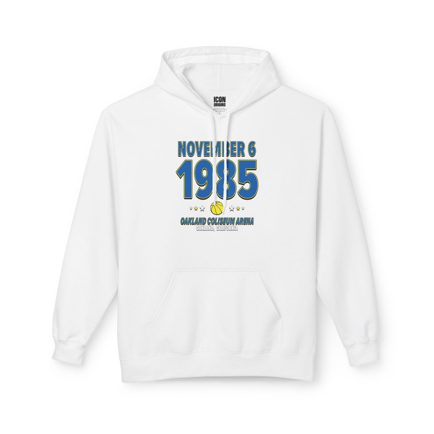 Golden State Basketball – November 6, 1985 – Hoodie (Black & White)