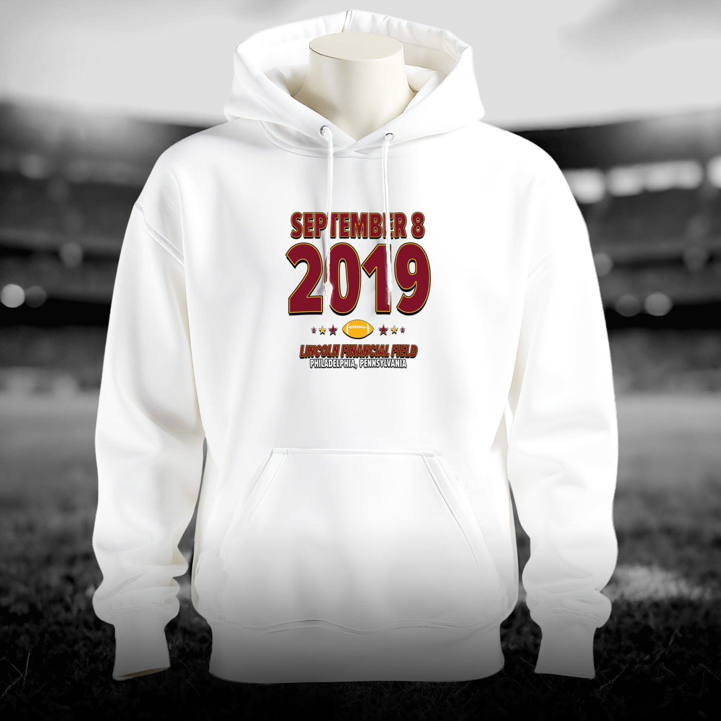 Washington Football – September 8, 2019 – Hoodie (Black & White)