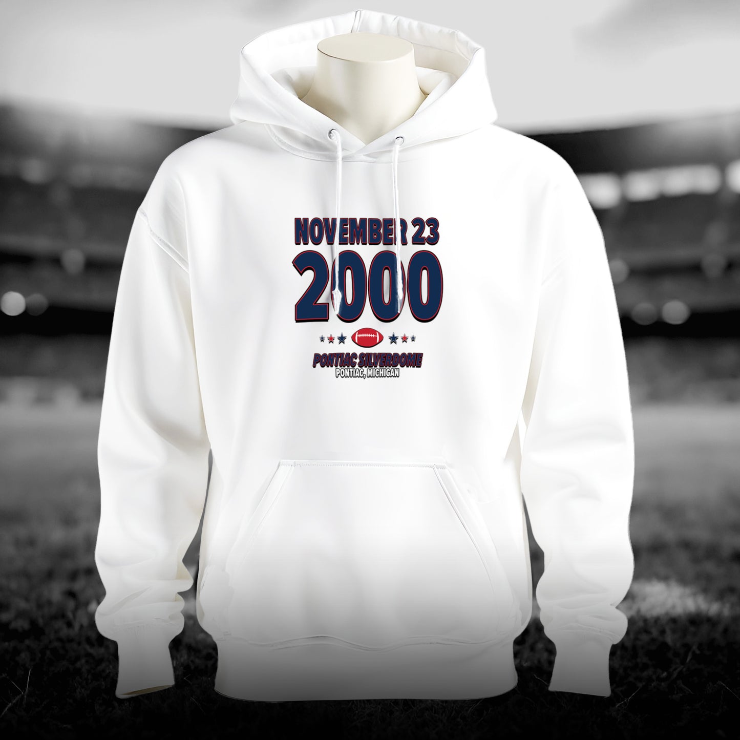 New England Football – November 23, 2000 – Hoodie (Black & White)