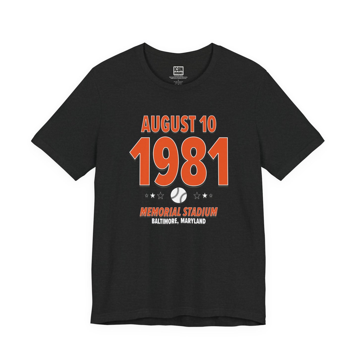 Baltimore Baseball – August 10, 1981 – Origin Tee (Black & White)