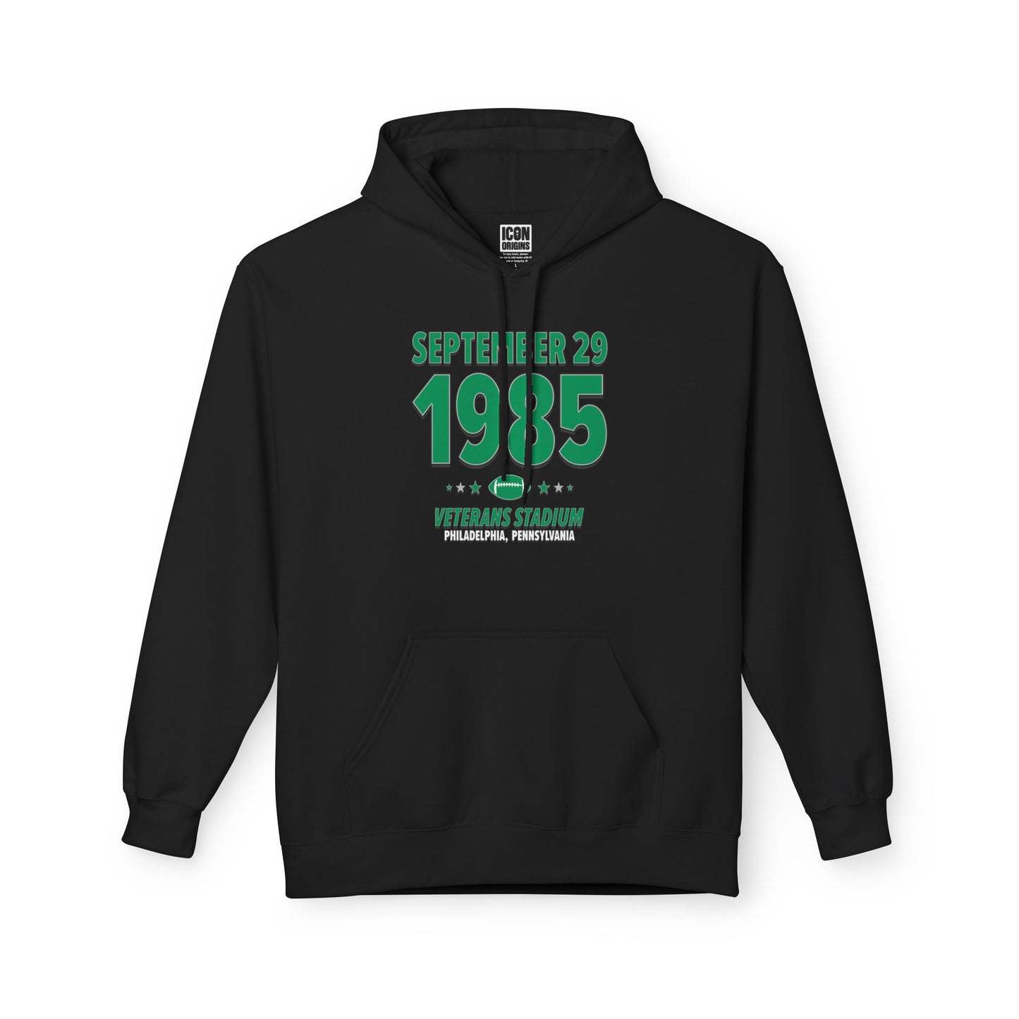Philadelphia Football – September 29, 1985 – Hoodie (Black & White)
