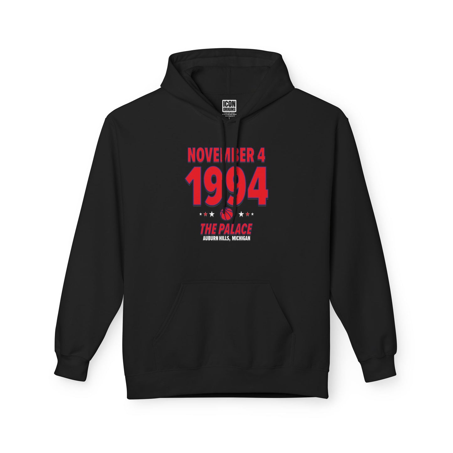 Detroit Basketball – November 4, 1994 – Hoodie (Black & White)