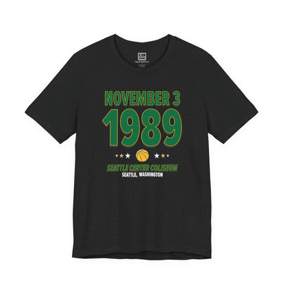 Seattle Basketball – November 3, 1989 – Origin Tee (Black & White)