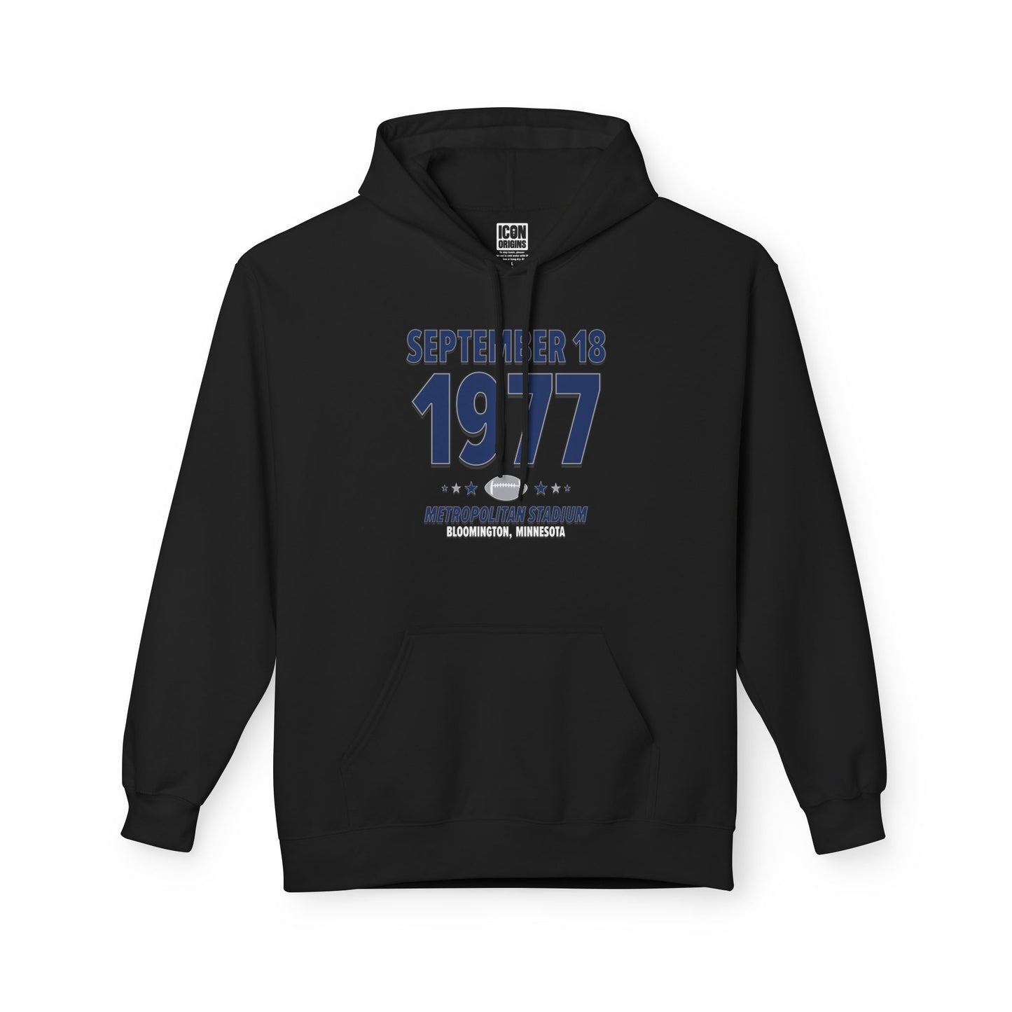 Dallas Football – September 18, 1977 – Hoodie (Black & White)