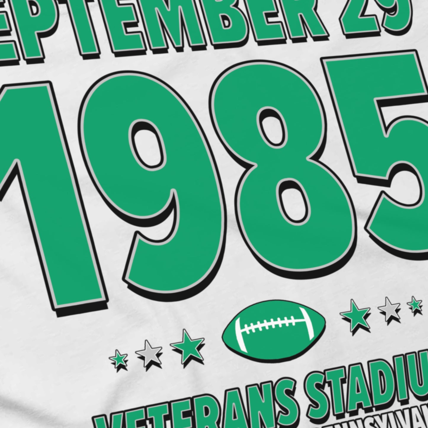 Philadelphia Football – September 29, 1985 – Origin Tee (Black & White)