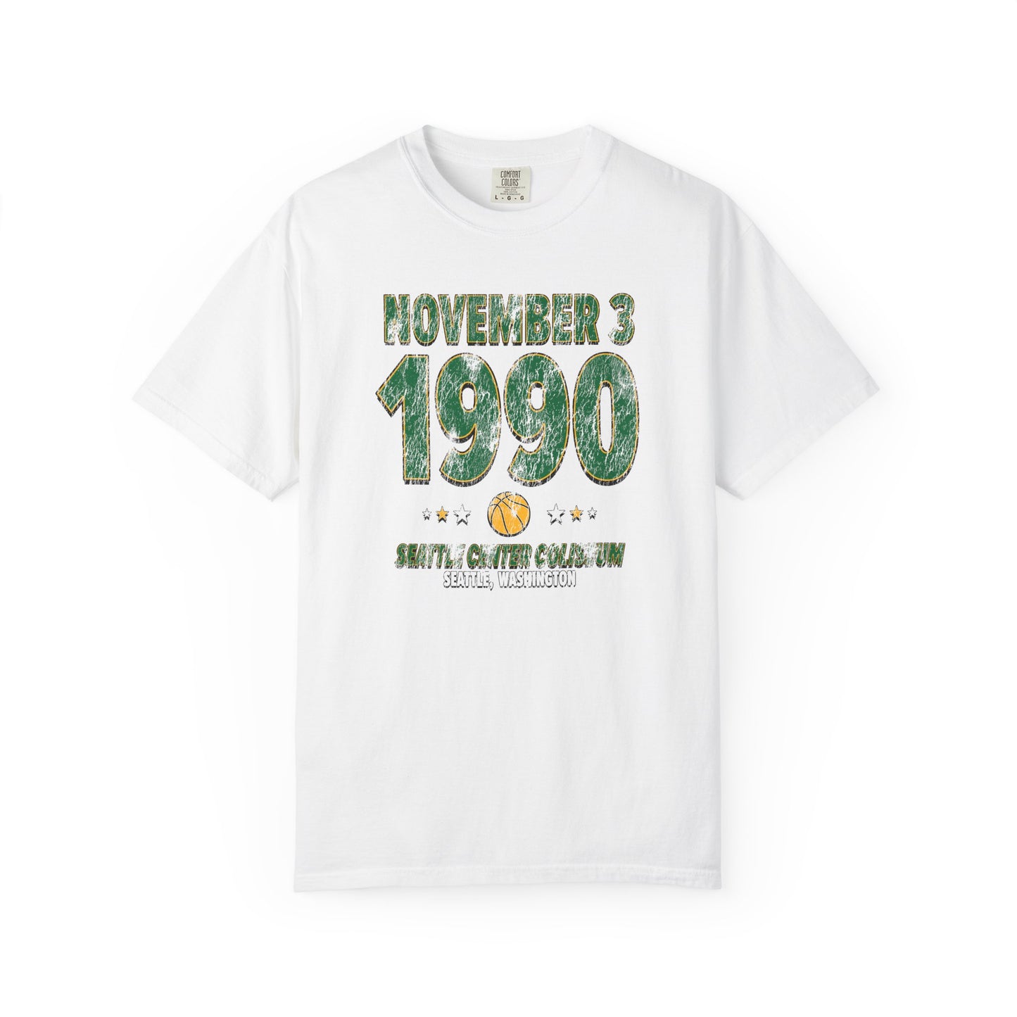 Seattle Basketball – November 3, 1990 – Comfort Colors (Black & White)
