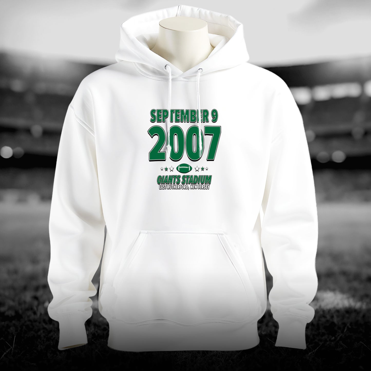 New York Football – September 9, 2007 – Hoodie (Black & White)