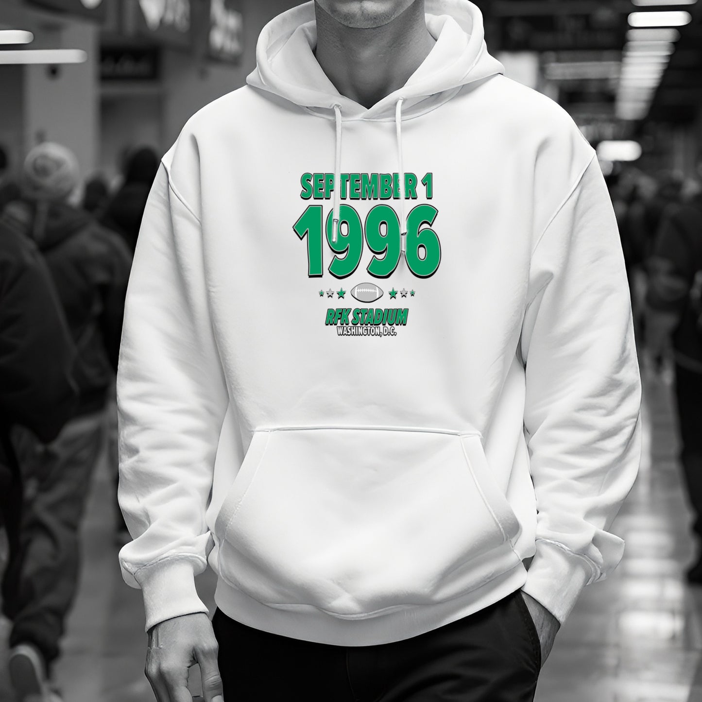 Philadelphia Football – September 1, 1996 – Hoodie (Black & White)