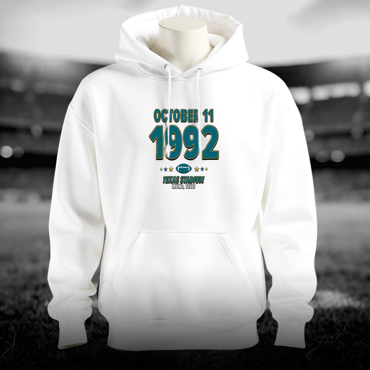 Jacksonville Football – October 11, 1992 – Hoodie (Black & White)