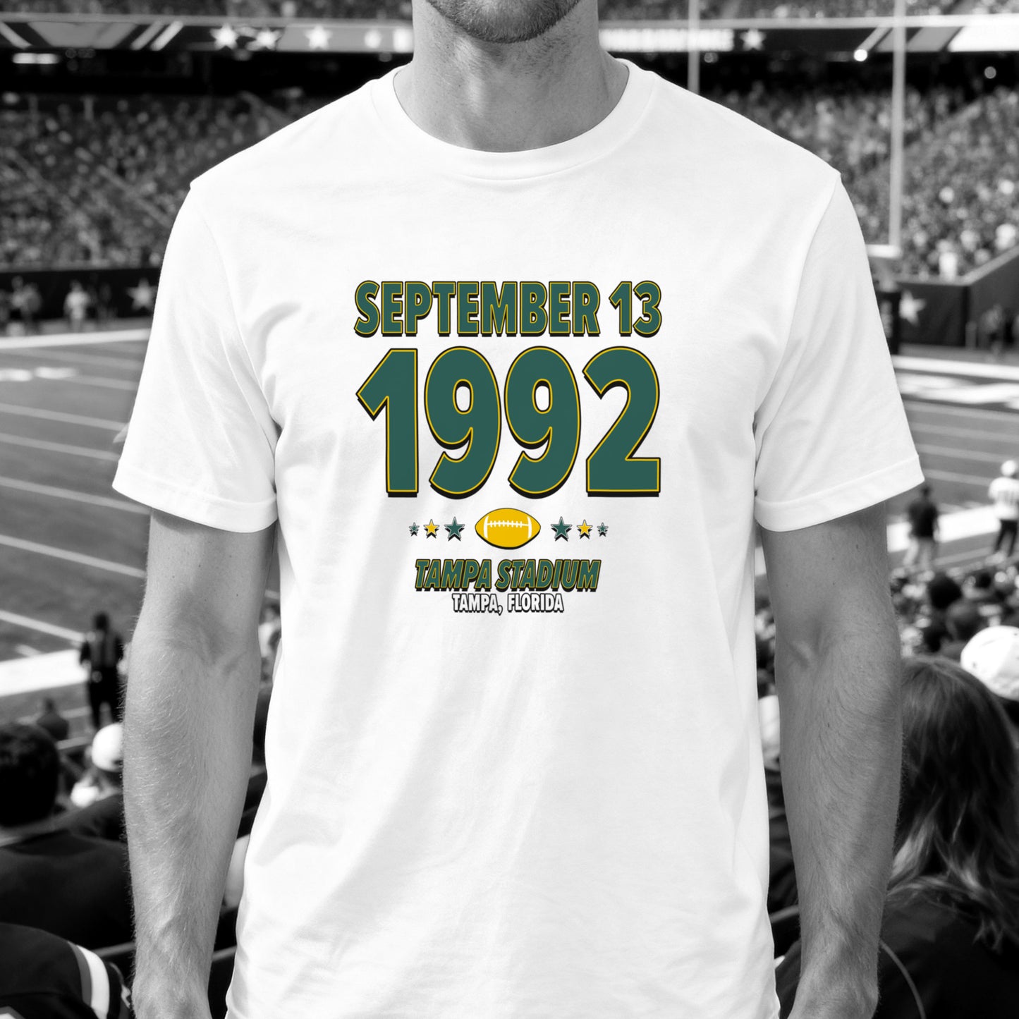 Green Bay Football – September 13, 1992 – Origin Tee (Black & White)