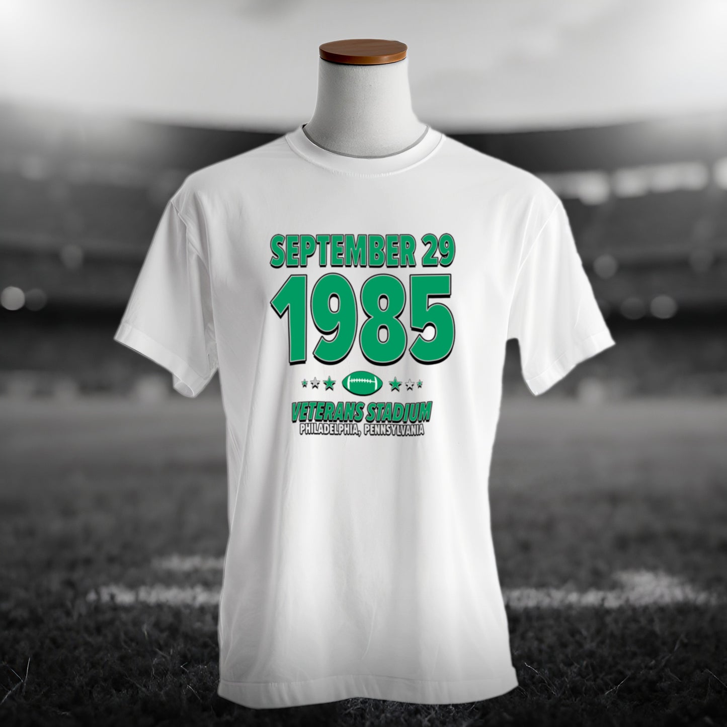 Philadelphia Football – September 29, 1985 – Origin Tee (Black & White)