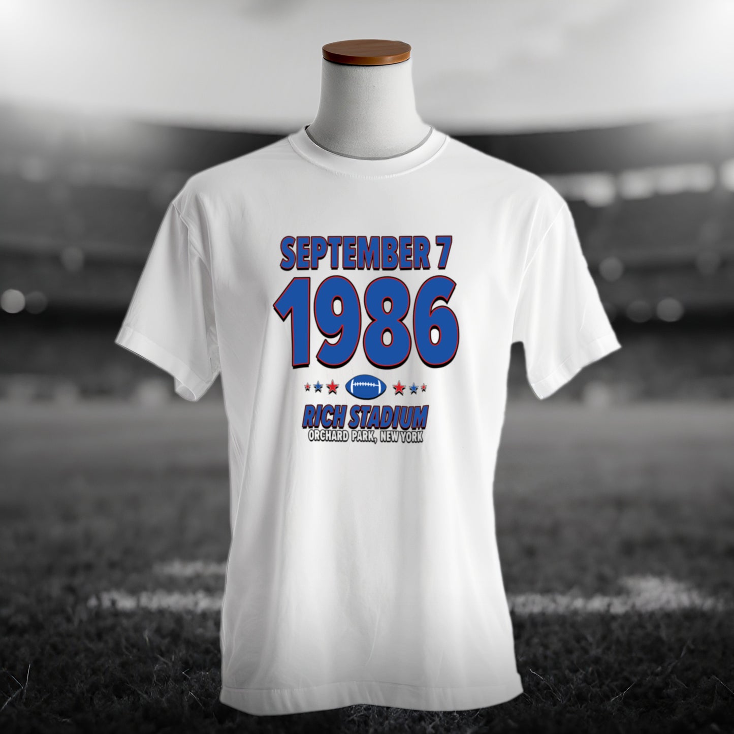Buffalo Football – September 7, 1986 – Origin Tee (Black & White)