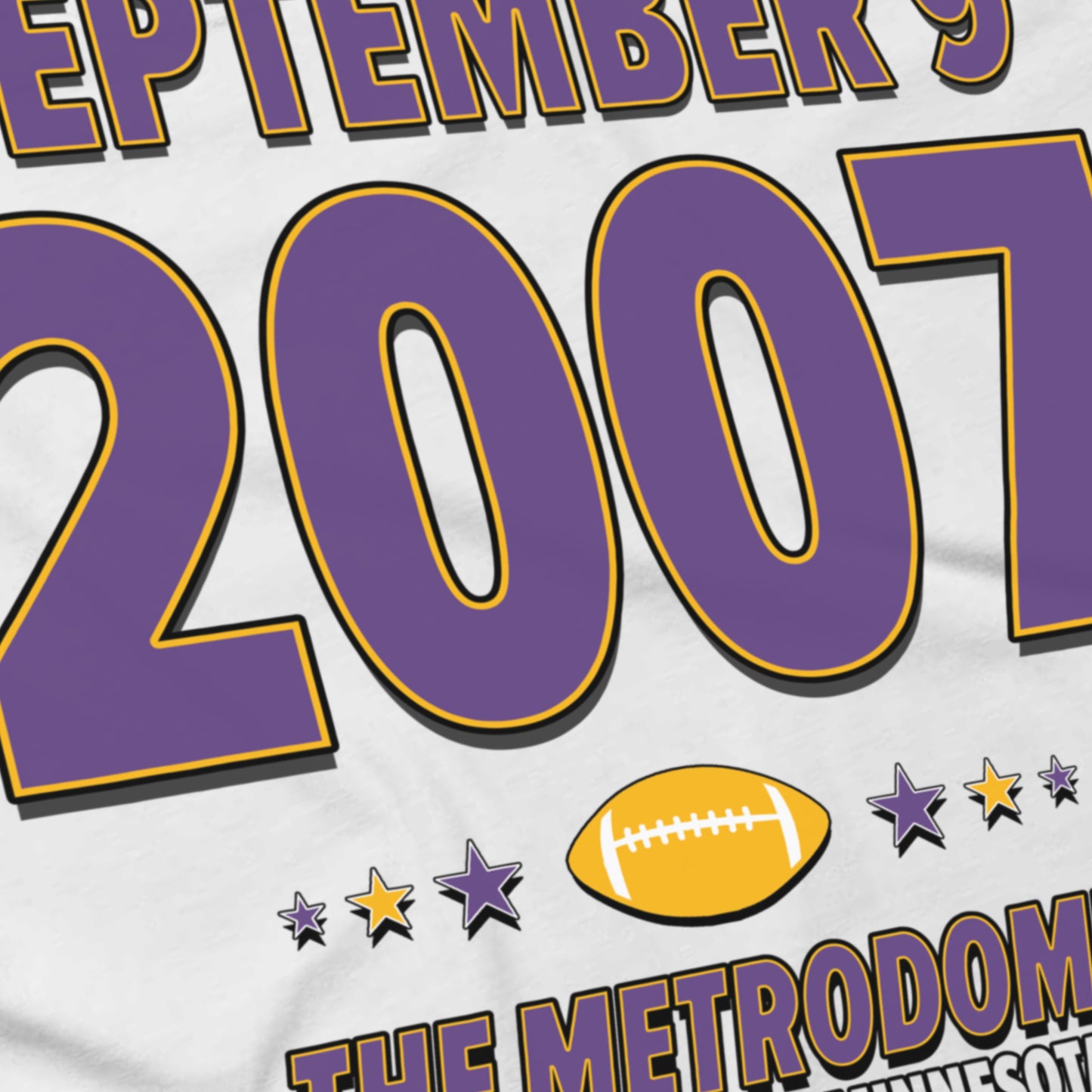Minnesota Football – September 9, 2007 – Origin Tee (Black & White)