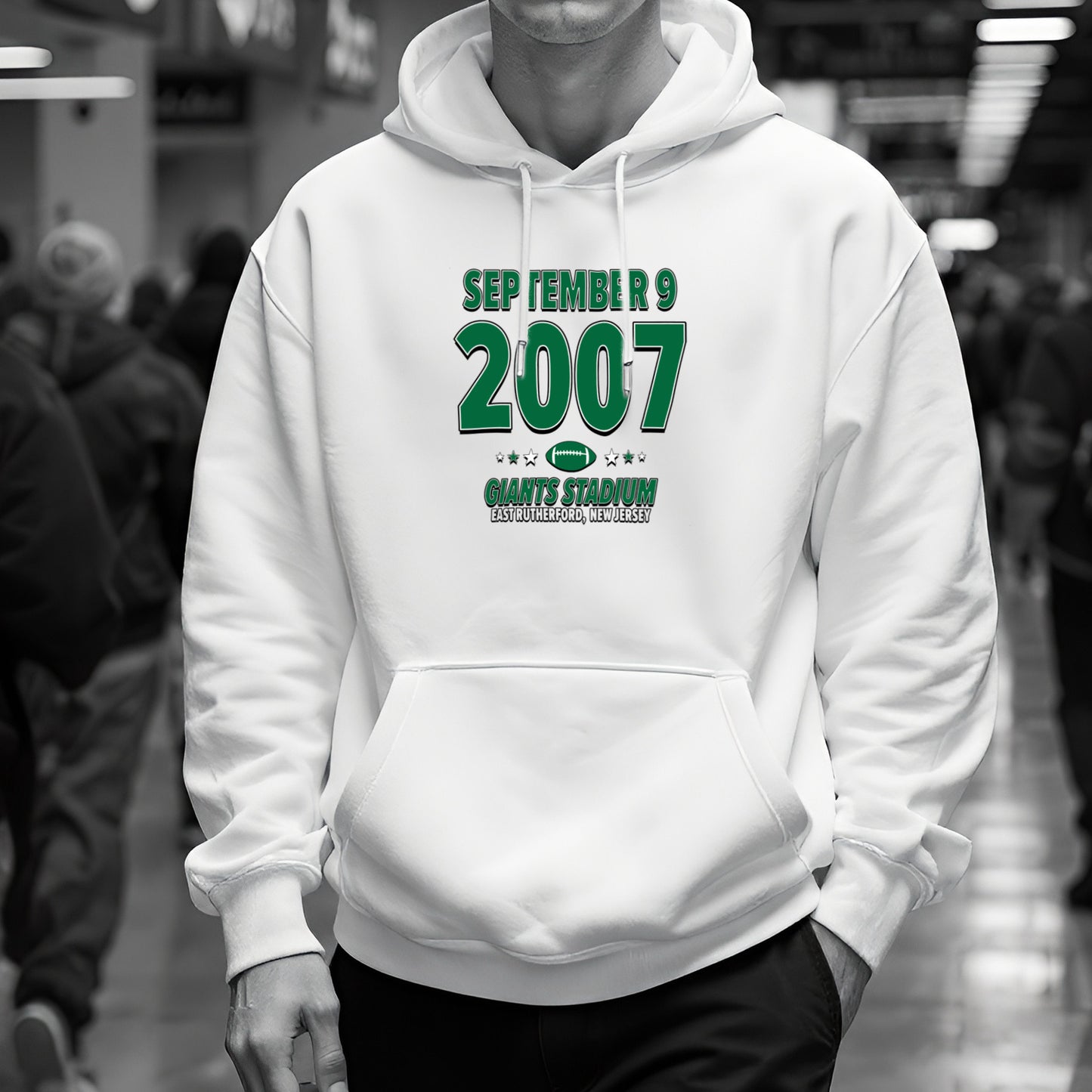 New York Football – September 9, 2007 – Hoodie (Black & White)