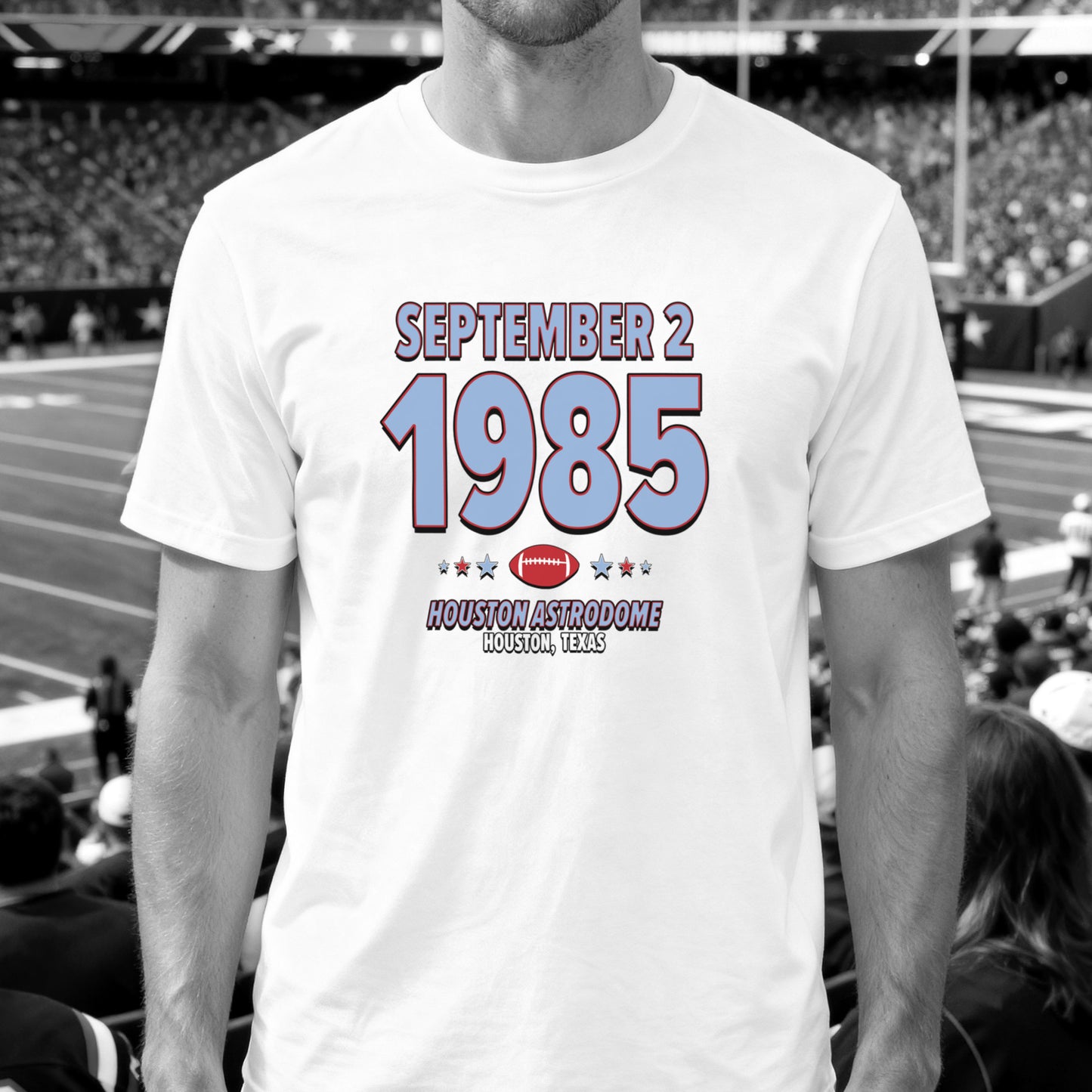 Houston Football – September 2, 1985 – Origin Tee (Black & White)