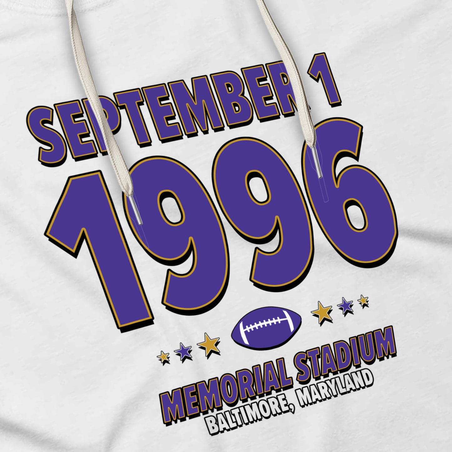 Baltimore Football – September 1, 1996 – Hoodie (Black & White)