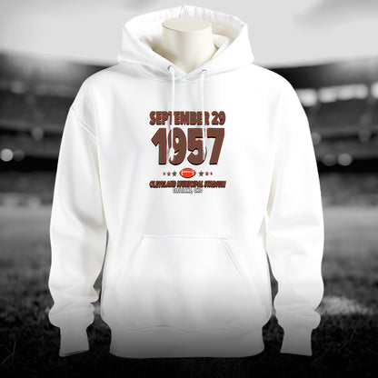 Cleveland Football – September 29, 1957 – Hoodie (Black & White)