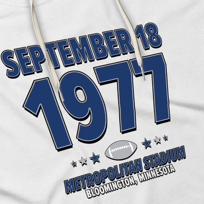 Dallas Football – September 18, 1977 – Hoodie (Black & White)