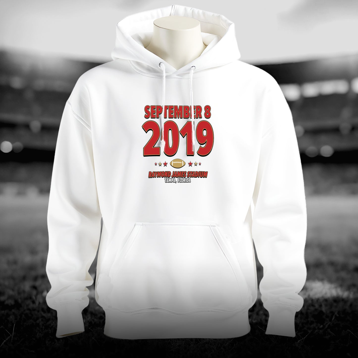 San Francisco Football – September 8, 2019 – Hoodie (Black & White)
