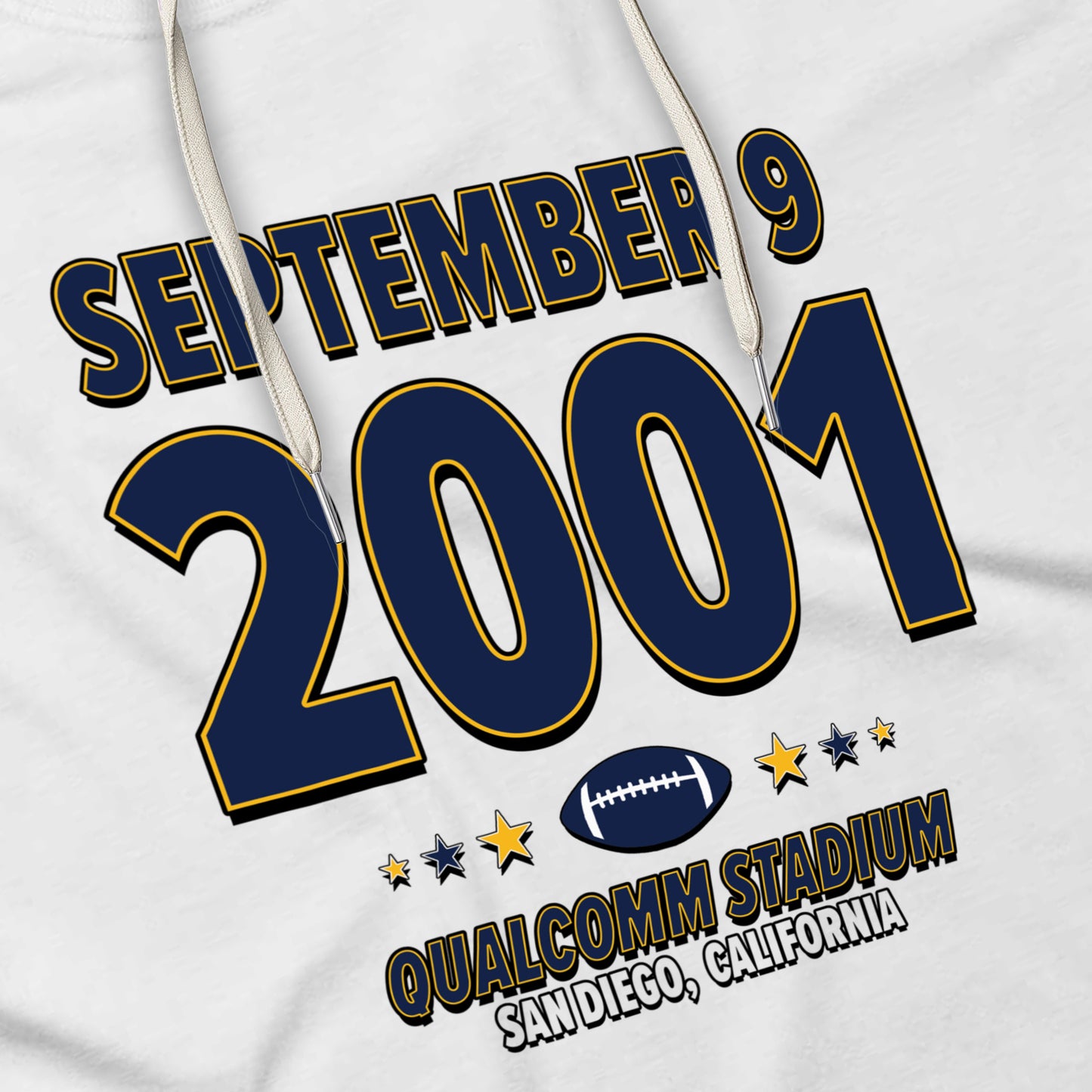 San Diego Football – September 9, 2001 – Hoodie (Black & White)