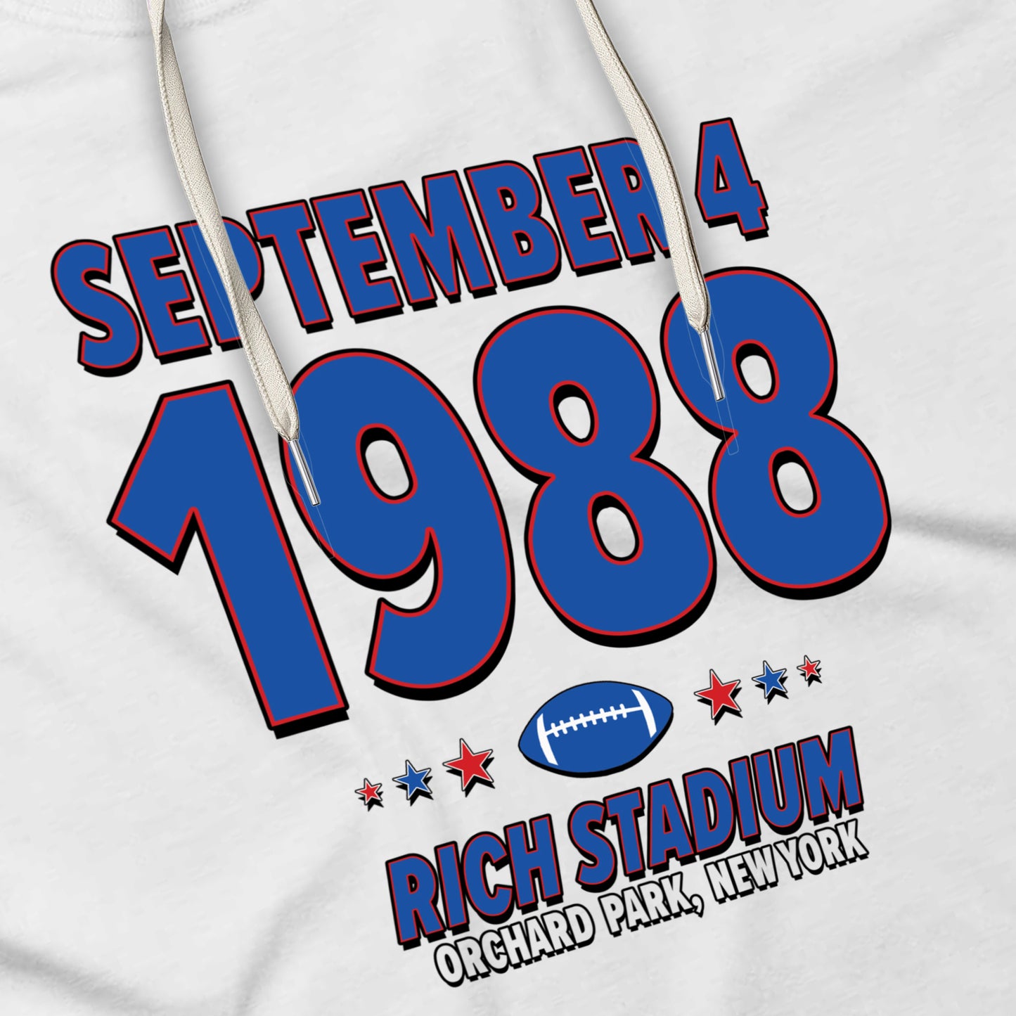 Buffalo Football – September 4, 1988 – Hoodie (Black & White)