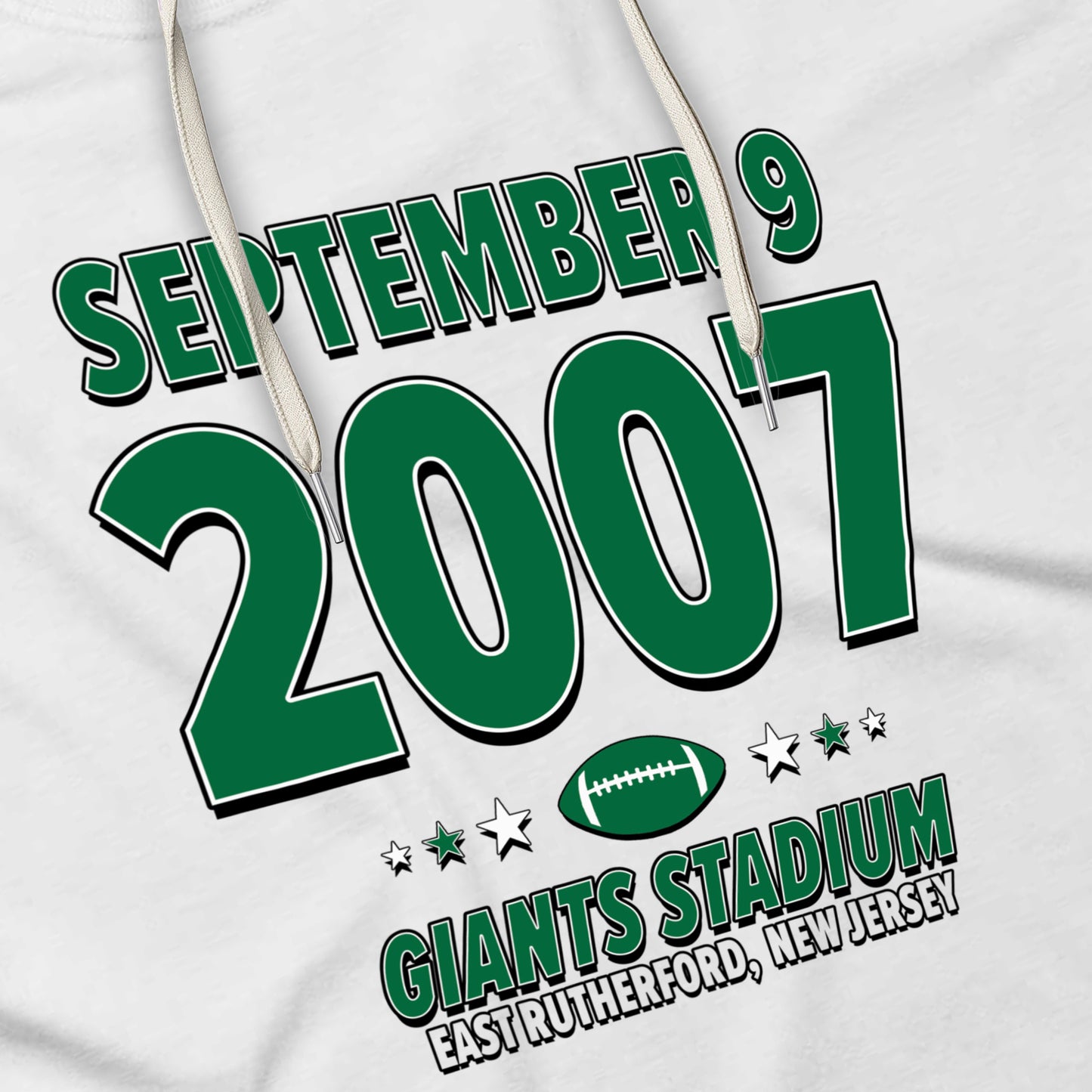 New York Football – September 9, 2007 – Hoodie (Black & White)