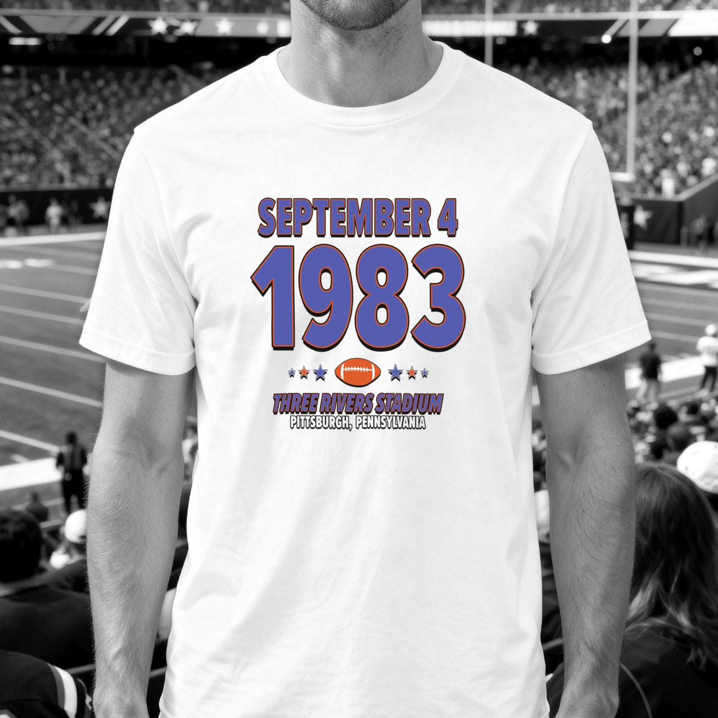 Denver Football – September 4, 1983 – Origin Tee (Black & White)