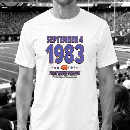 Denver Football – September 4, 1983 – Origin Tee (Black & White)