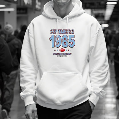 Houston Football – September 2, 1985 – Hoodie (Black & White)
