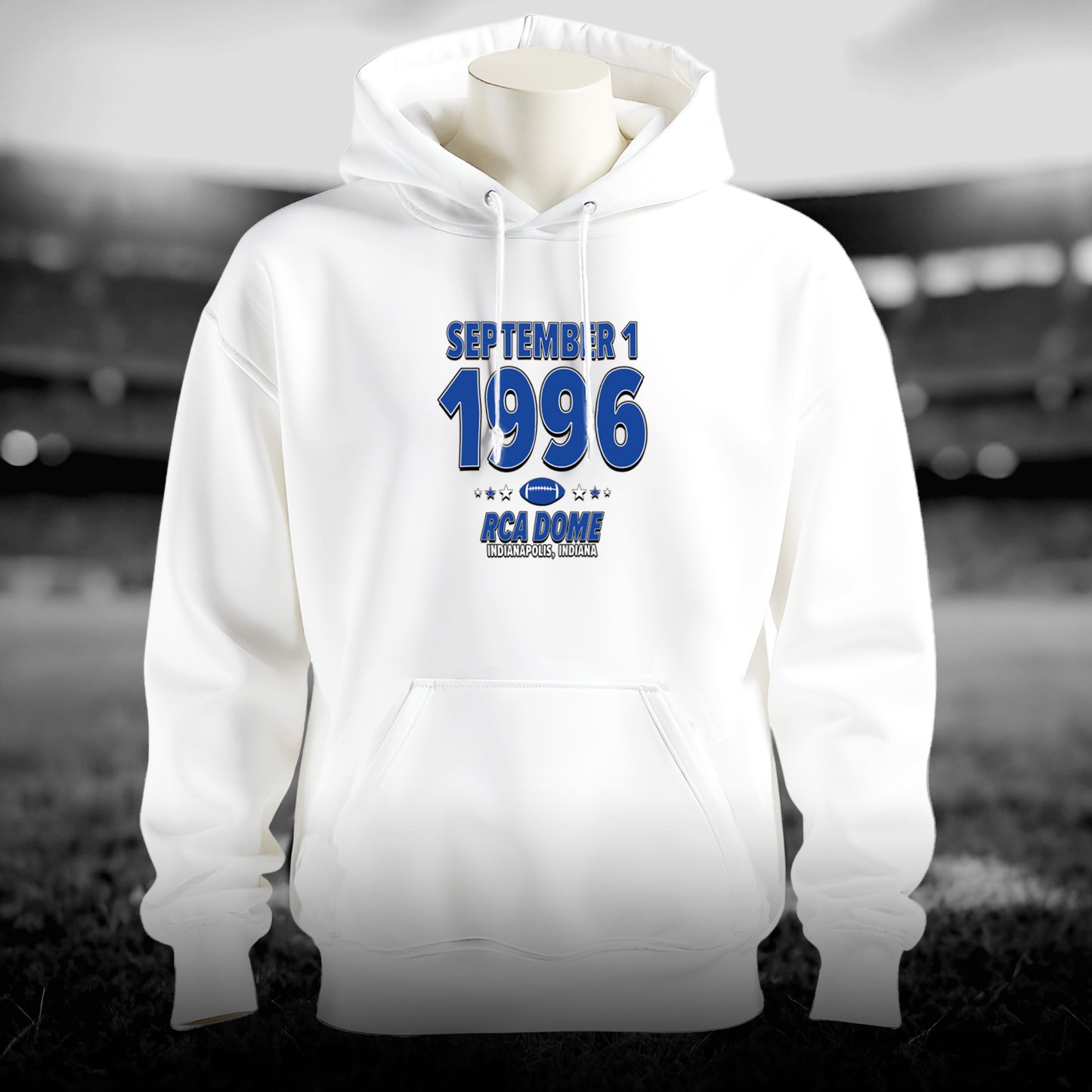 Indianapolis Football – September 1, 1996 – Hoodie (Black & White)
