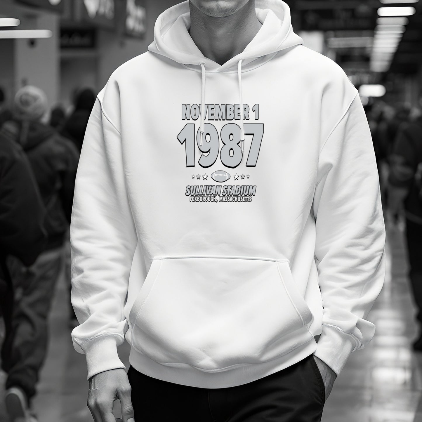 Los Angeles Football – November 1, 1987 – Hoodie (Black & White)