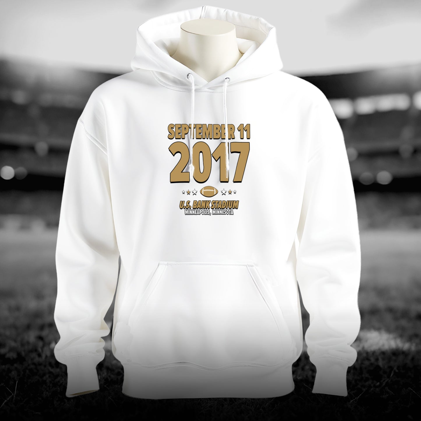 New Orleans Football – September 11, 2017 – Hoodie (Black & White)