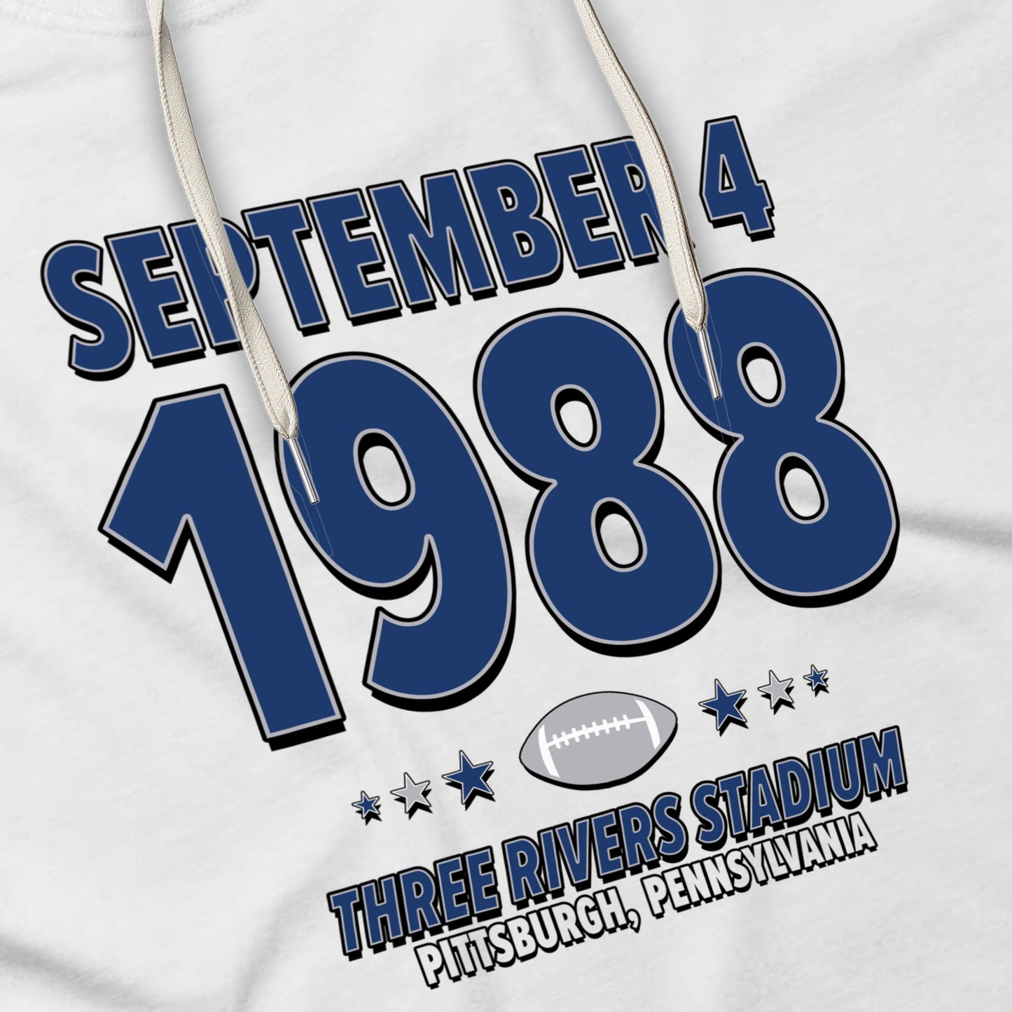 Dallas Football – September 4, 1988 – Hoodie (Black & White)