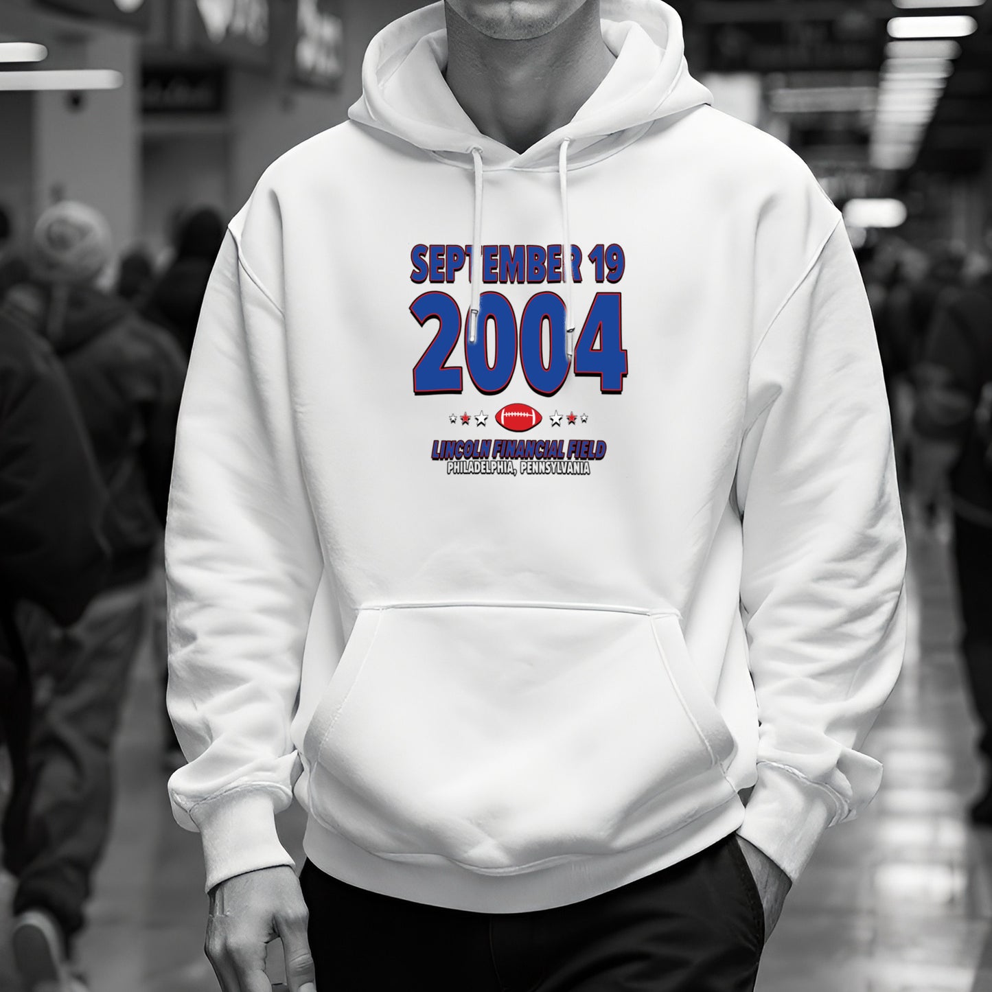 New York Football – September 19, 2004 – Hoodie (Black & White)
