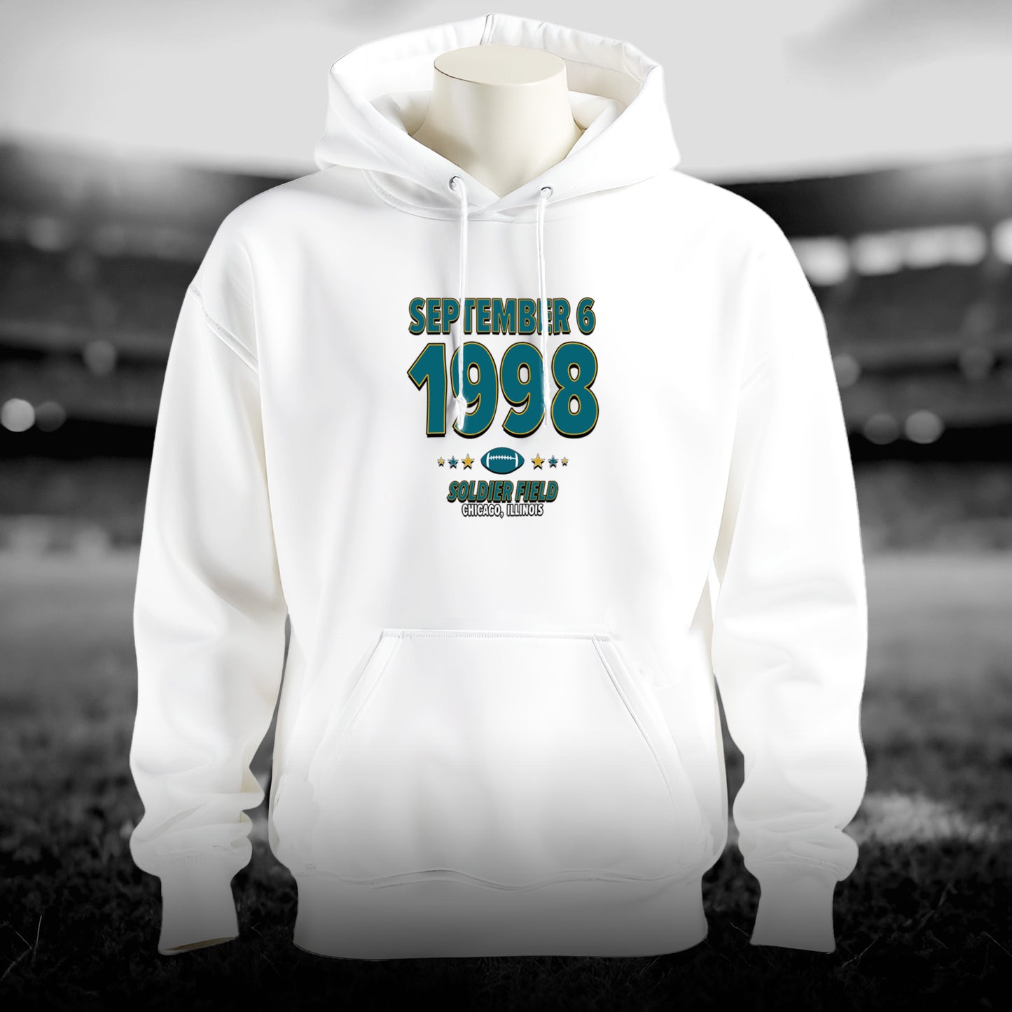 Jacksonville Football – September 6, 1998 – Hoodie (Black & White)