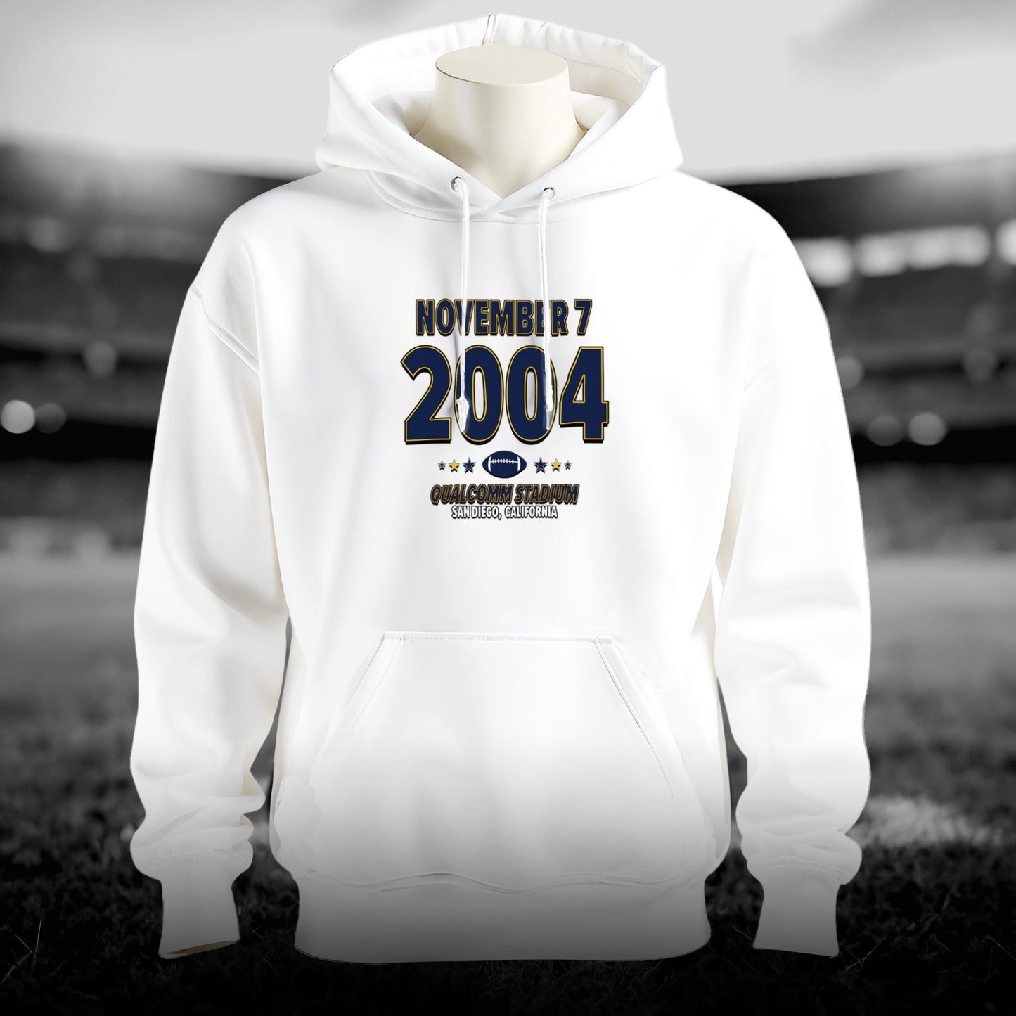 San Diego Football – November 7, 2004 – Hoodie (Black & White)