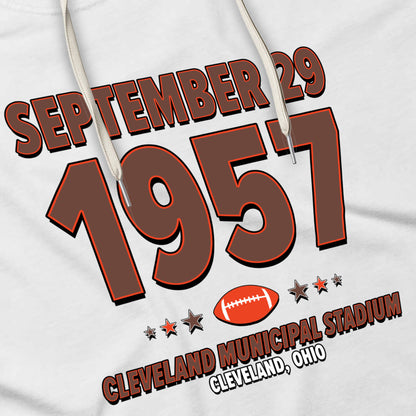 Cleveland Football – September 29, 1957 – Hoodie (Black & White)