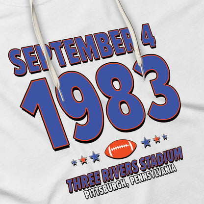 Denver Football – September 4, 1983 – Hoodie (Black & White)
