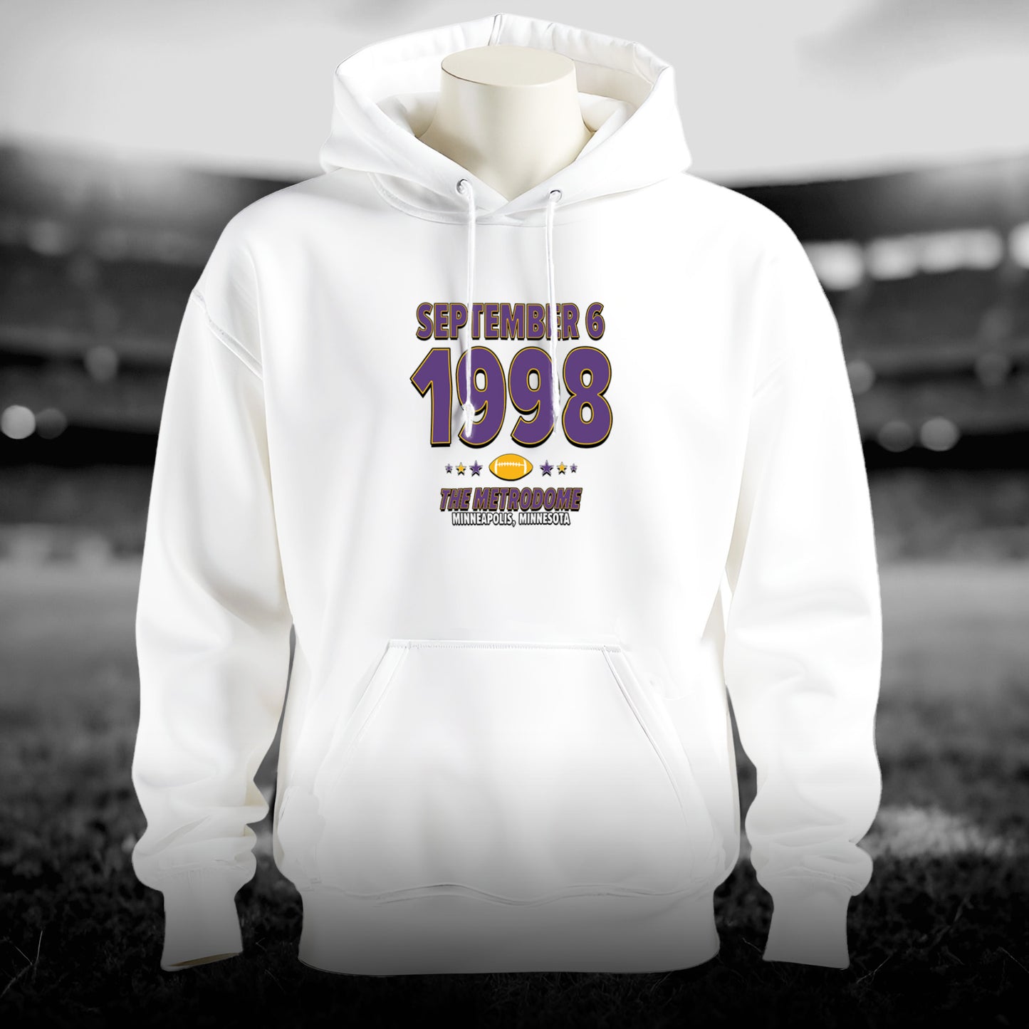 Minnesota Football – September 6, 1998 – Hoodie (Black & White)